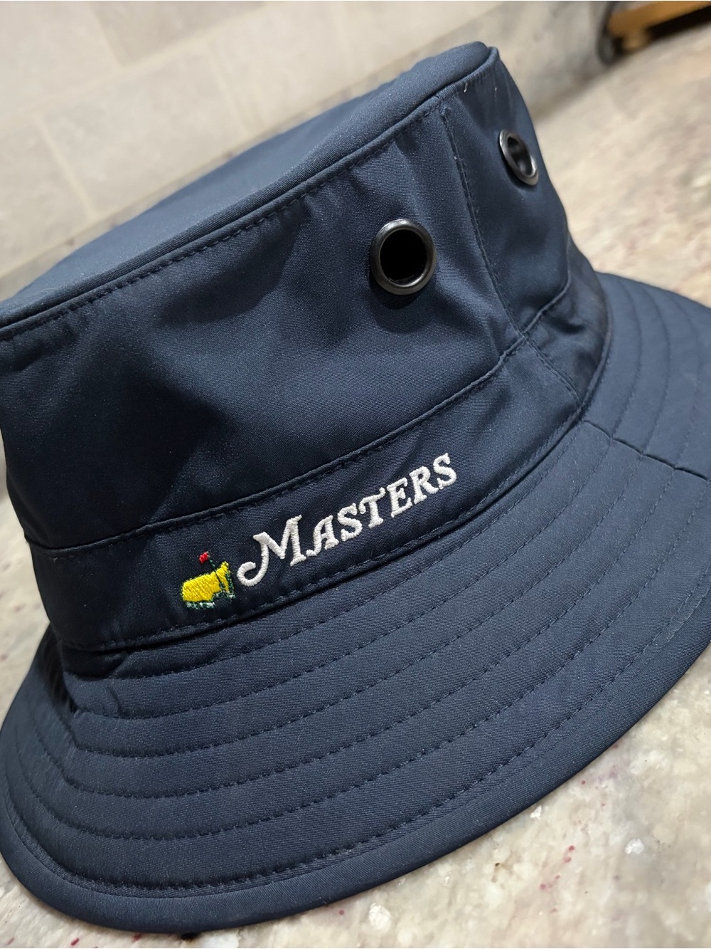 Masters Tilley Black Hat with White Care Label